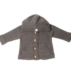 NEW Beba Bean baby crochet knit hoodie (3-6months) dark grey